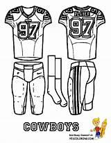 Coloring Pages Football Cowboys Dallas Uniform Nfl Template Jersey Printable Kids Uniforms Sheets Players Templates Nfc Play Sports Blank Print sketch template