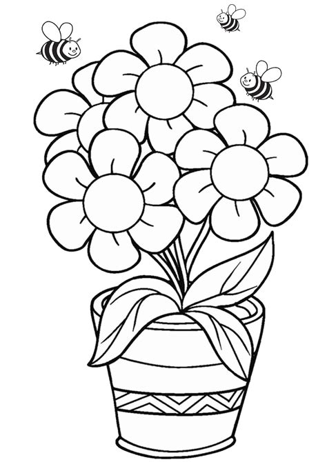 printable flower coloring pages  adults kids print color craft