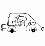 Car Driving Coloring Pages Man Grinning Color Garfield sketch template