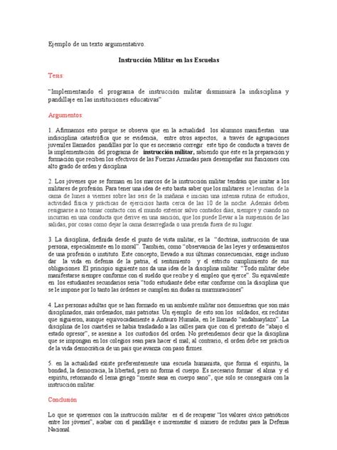 ejemplo de texto argumentativo disciplinas alma prueba gratuita