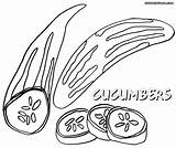 Cucumber Coloring Pages Colouring Colorings Sheet Cucumbers Picolour Popular sketch template