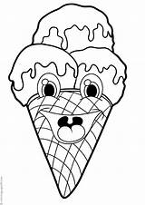 Ice Cream Cones Coloring Snow Pages Printable Print sketch template