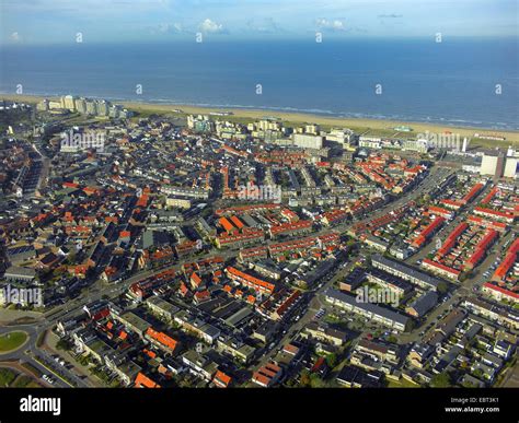 aerial view   town   northern sea netherlands south holland noordwijk aan zee stock