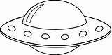 Ufo Clip Flying Clipart Line Saucer Spaceship Alien Colorable Lineart Sweetclipart sketch template