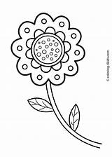 Flowers Kids Coloring Drawing Pages Flower Easy Printable Cliparts Colouring Drawings Clip Beautiful Clipart Library Visit Book sketch template