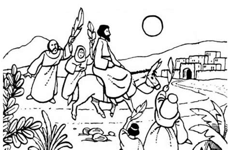 pin  palm sunday coloring page