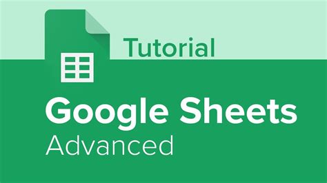google sheets advanced tutorial youtube
