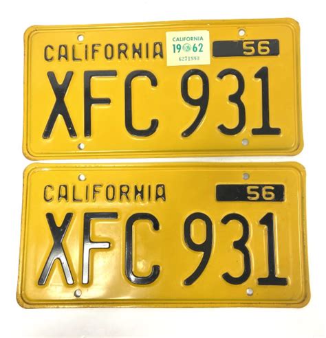 lot pair  california license plates