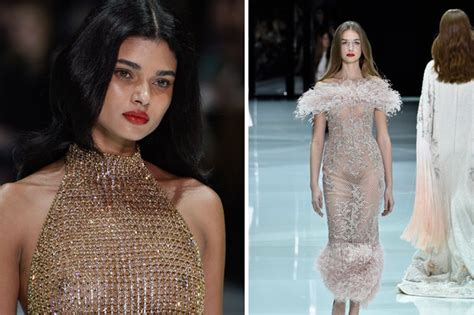 paris fashion week 2018 naked model wears see through