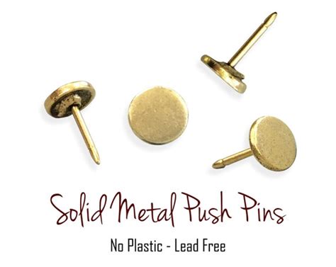 flat  gold push pins larger profile simple pins  mark etsy