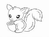 Coloring Squirrel Pages Adorable Cute Animal Printable Pdf Museprintables sketch template