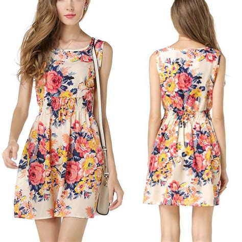 Hot Selling Simple Summer Women Floral Dress Sexy