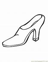Shoes Coloring Pages Nike Heel High sketch template