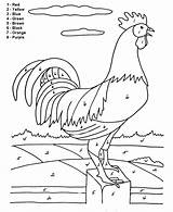 Number Coloring Color Numbers Printable Pages Kids Easy Adult Worksheets Simple Colour Rooster Farm Sheets Paint Beginner Colouring Animals Sheet sketch template