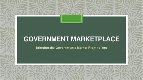 government marketplace  bringing  governments market