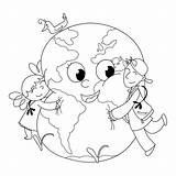 Coloring Earth Pages Printable Kids sketch template