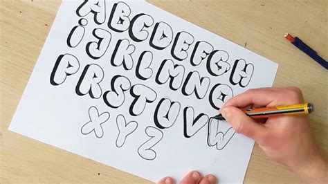 draw bubble letters easy step  step tutorial