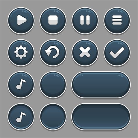 dark set  game button elements  progress bar bright  forms buttons  games