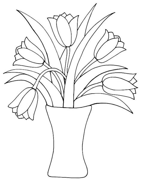 pin  tulips coloring page