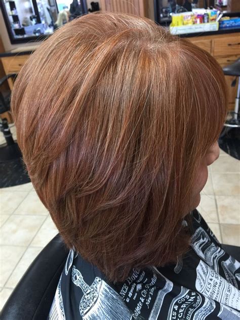 natural red hair grey blending  copper red highlights  gold