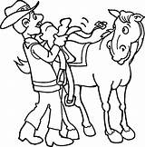 Cowboy Coloring Pages Kids Clipart Vintage Popular Library sketch template