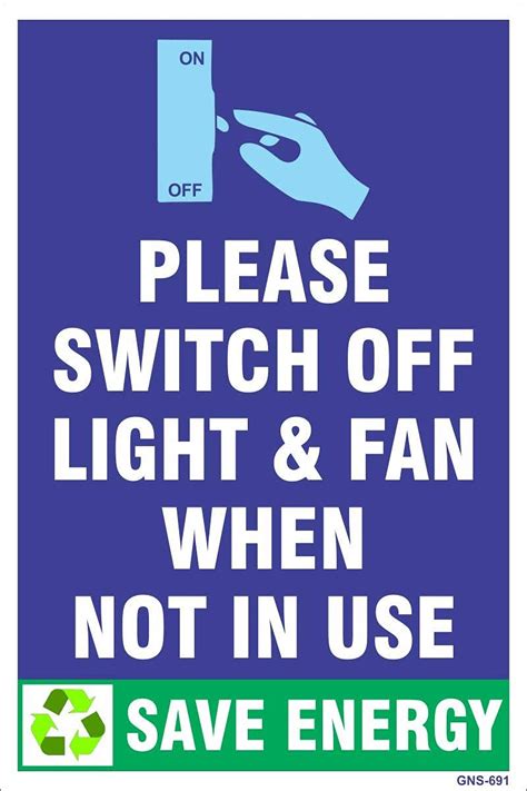 amazing sign  switch  light  fan     save energy blue sign board set