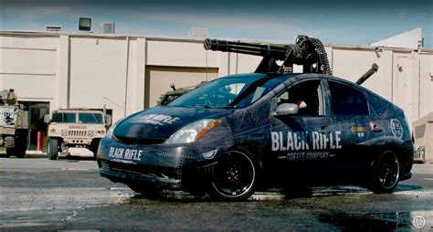mad genius  attached   vulcan rotary cannon   toyota prius