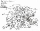 Veemon Digimon sketch template