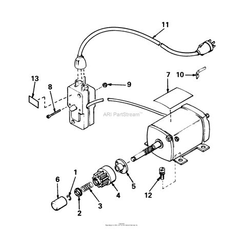toro   snowthrower  sn   parts diagram  starter motor kit model