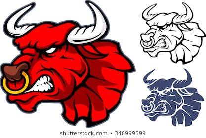 bull mascot variation  bull head   furiously red fotos foto