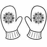 Mittens Coloring Winter Pages Clipart Drawing Mitten Snowflake Kids Printable Cute Christmas Sheets Template Gloves Colouring Color Clip Applique Kindergarten sketch template