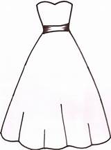 Dress Coloring Pages Wedding Clipart Template Easy Drawing Outline Cut Blank Dresses Paper Clip Clothes Printable Designs Purple Cliparts Kids sketch template