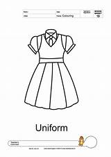 Uniform Colouring Coloring Girl Thin Line Worksheets sketch template