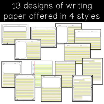 highlighted adaptive writing paper  differentiation corner tpt