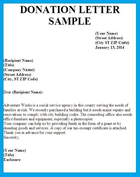 printable donation request letter gotilo