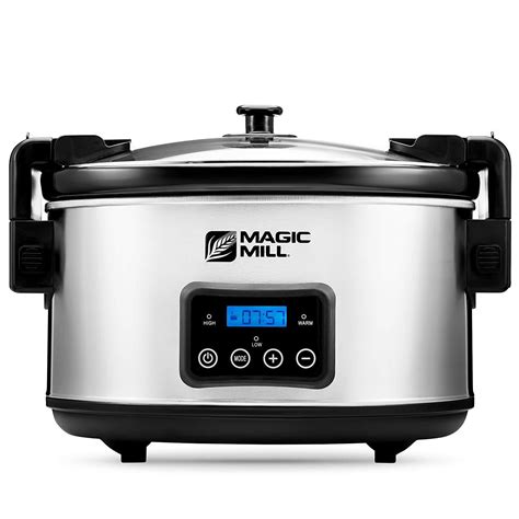 magic mill  quart slow cooker crock pot digital programmable