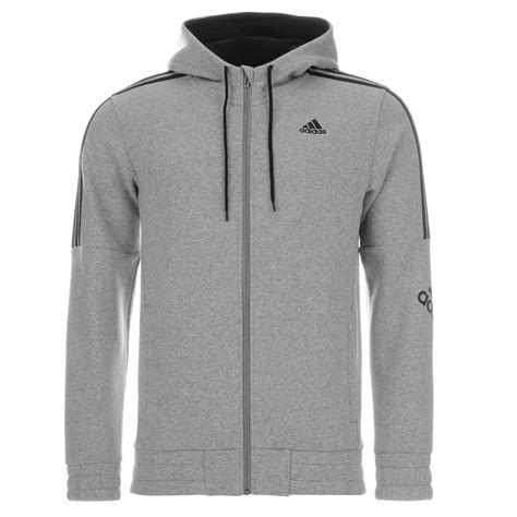 adidas  stripe logo hoody zip hoodie sweatshirt casual fashion mens gents ebay