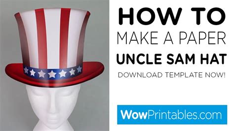 paper uncle sam hat printable template youtube