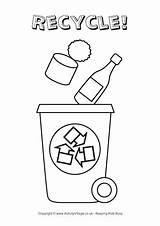 Recycle Colouring Bin Pages Recycling Coloring Worksheets Kids Clipart Printable Sheets Activities Bins Color Children Activityvillage Poster Reuse Cartoon Symbol sketch template