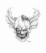 Easy Clown Scary Drawing Evil Skull Draw Creepy Clowns Zombie Gangster Drawings Coloring Pages Way Clipart Horror Insane Getdrawings Crown sketch template