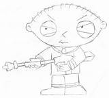 Stewie Pages Coloring Griffin Gangster Template sketch template