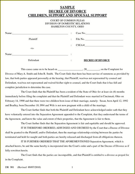 final divorce decree template form resume examples mevrkbjdo