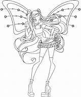 Coloring Pages Winx Club Stella Princess Printable sketch template