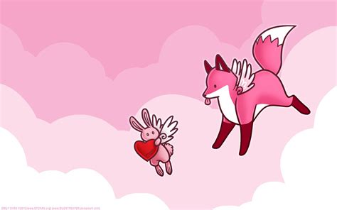 wallpaper illustration animals love heart wings cartoon