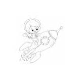 Rocket Boy Space Through Flying Sitting Coloring Dibustock sketch template