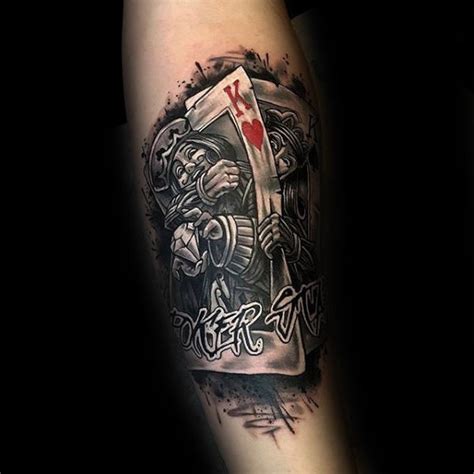 playing card tattoos  men lucky design ideas