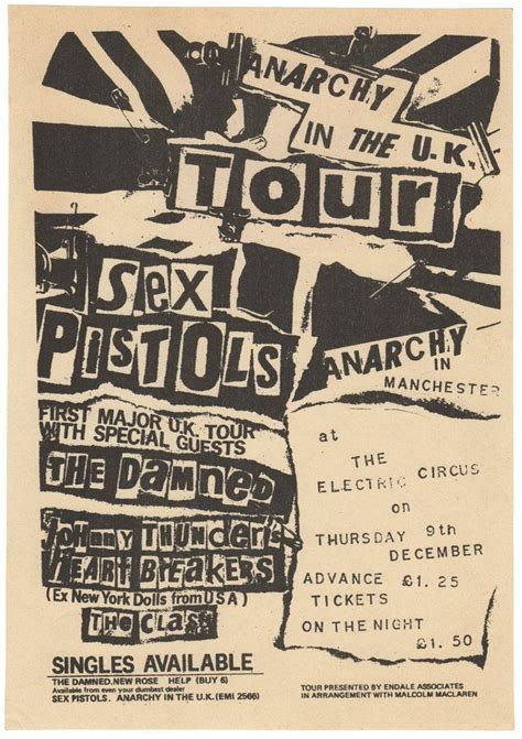 [original Anarchy In The Uk Tour Flyer] By [sex Pistols] Reid Jamie