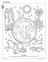 Coloring Creation Pages Eve Adam Bible Kids Printable Easy sketch template