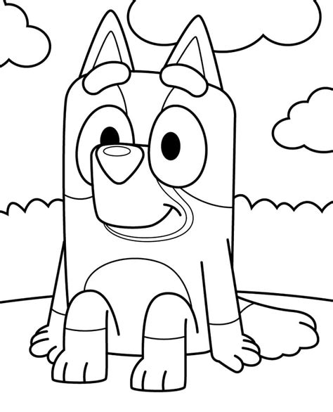 bluey sitting coloring page  printable coloring pages  kids
