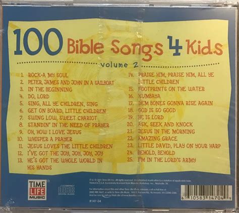 bible songs  kids volume  time life  cds